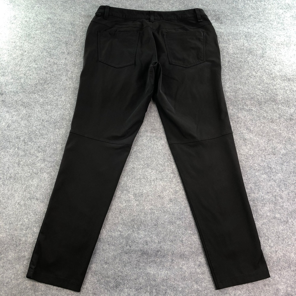 Lululemon Mens Chino Pants 32 Black Polyester Blend Slim Fit Abc Utilitech Gym - Picture 2 of 14